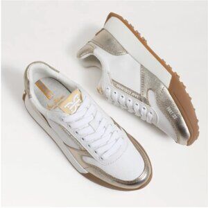 Sam Edlemen Layla Women's Sneakers - Size 8.5 - White/Gold - Gently Used